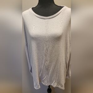 Donna Karan Textured Taupe Sweater Blouse